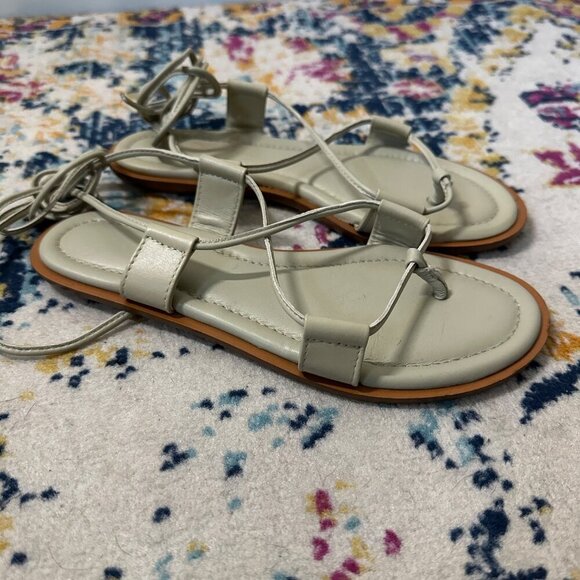 J.Crew Sorrento Lace Up Gladiator Leather Sandals ivory Womens Size 6.5. Boho - Picture 3 of 8